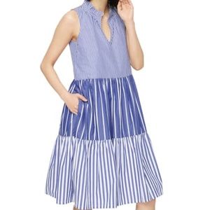J. Crew Striped Sleeveless Tiered Popover …
